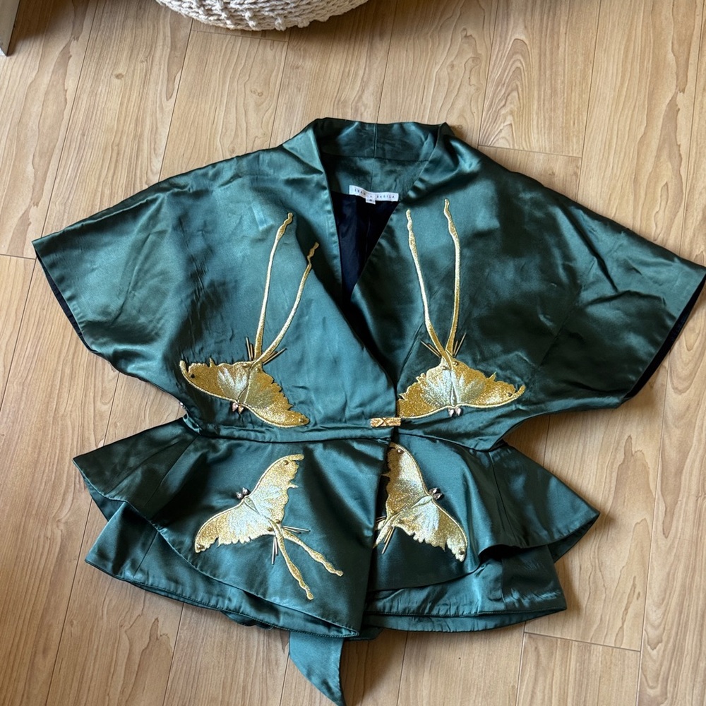 Luxurious Green and Gold Women's Blazer